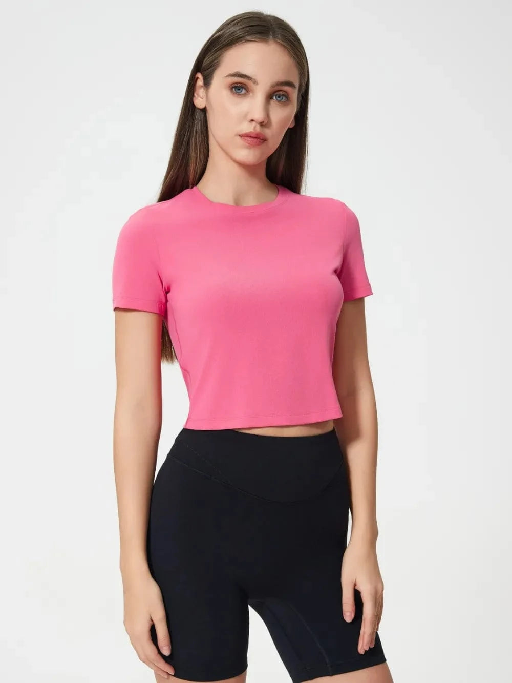 Millennia Round Neck Short Sleeve Active T-Shirt - ShalayeFashion