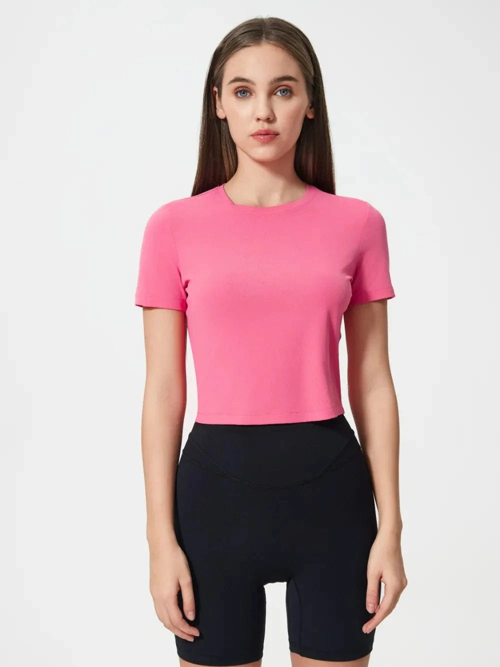 Millennia Round Neck Short Sleeve Active T-Shirt - ShalayeFashion