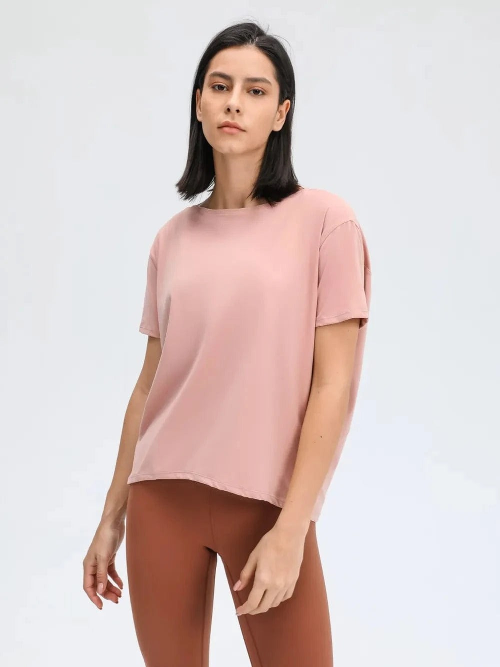 Millennia Round Neck Short Sleeve Active T-Shirt - ShalayeFashion