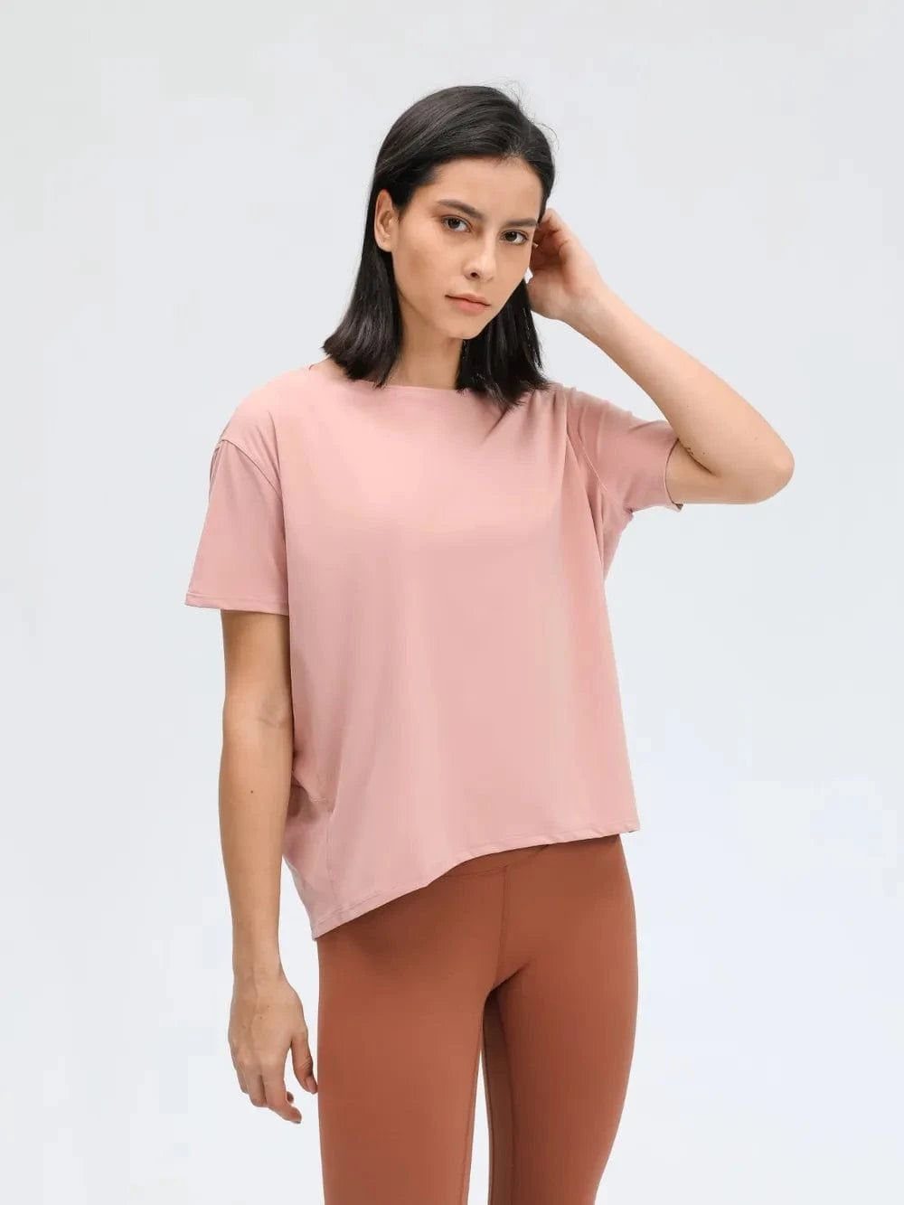 Millennia Round Neck Short Sleeve Active T-Shirt - ShalayeFashion