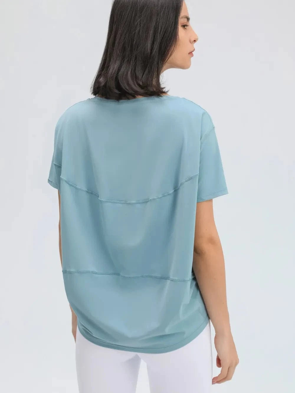 Millennia Round Neck Short Sleeve Active T-Shirt - ShalayeFashion