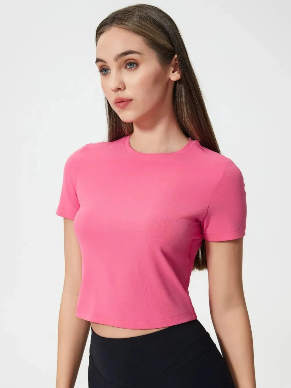 Millennia Round Neck Short Sleeve Active T-Shirt - ShalayeFashion