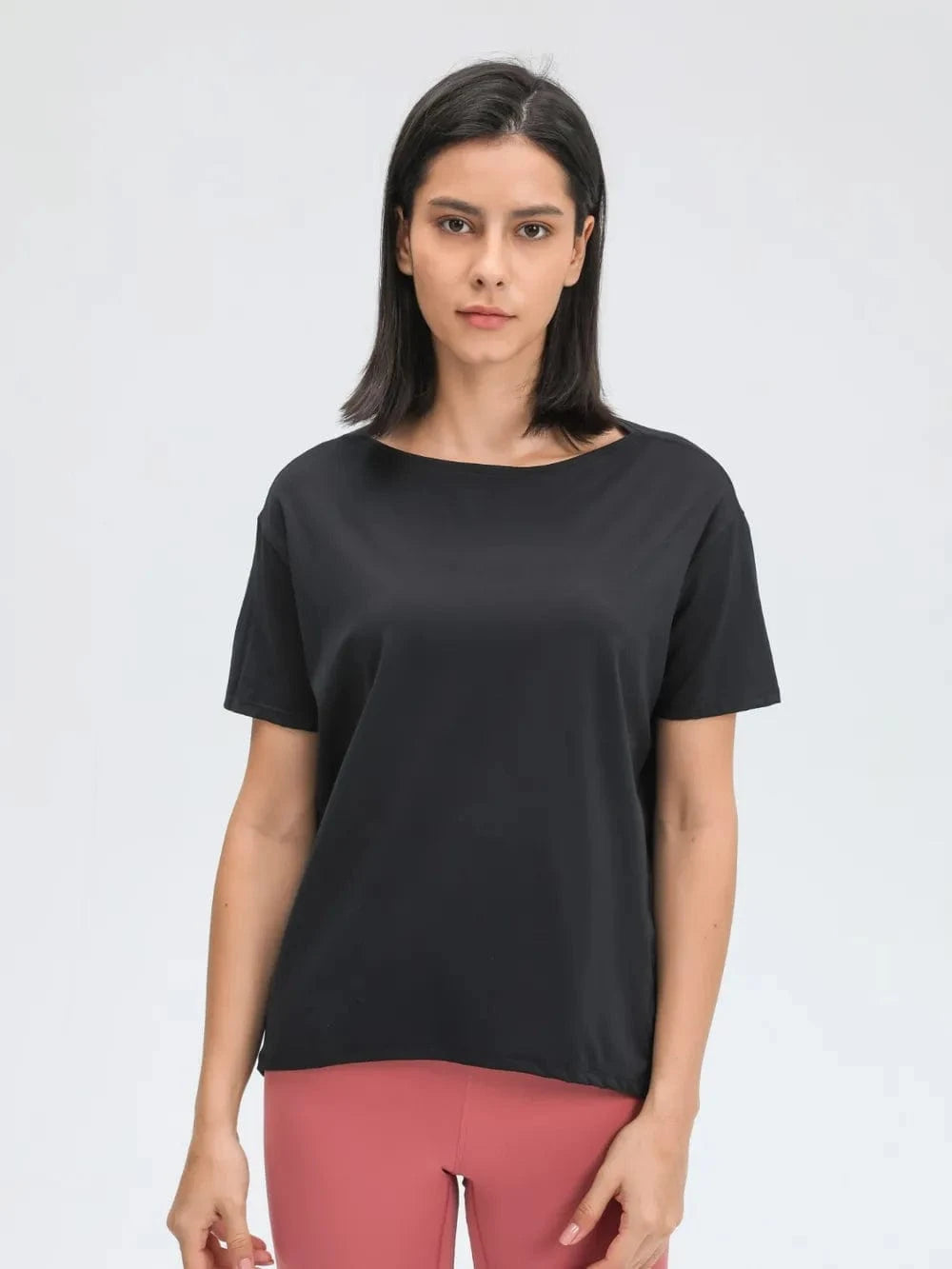 Millennia Round Neck Short Sleeve Active T-Shirt - ShalayeFashion