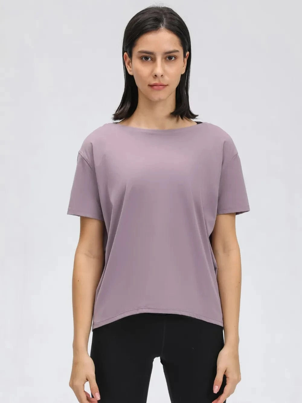 Millennia Round Neck Short Sleeve Active T-Shirt - ShalayeFashion