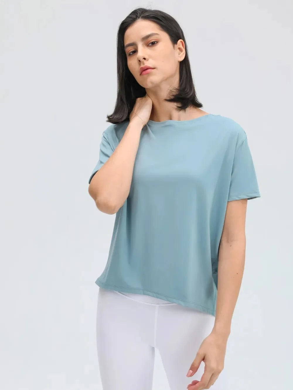 Millennia Round Neck Short Sleeve Active T-Shirt - ShalayeFashion