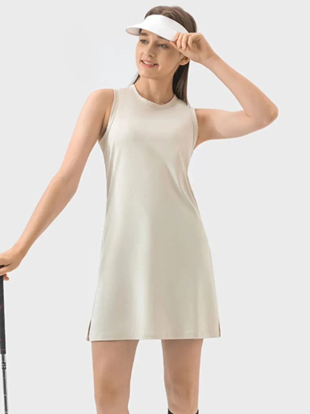 Millennia Round Neck Sleeveless Active Dress - ShalayeFashion