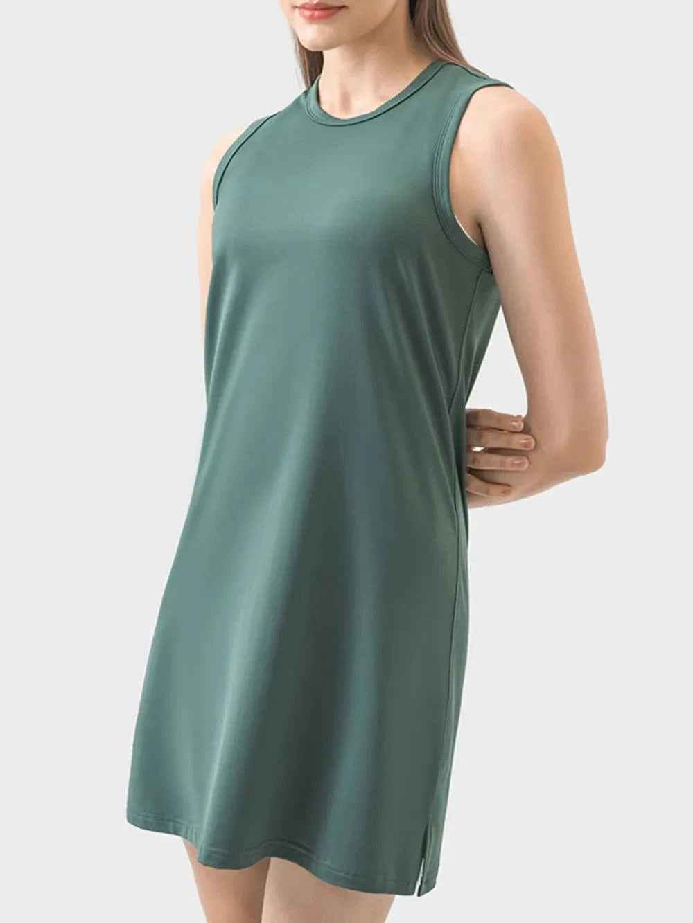 Millennia Round Neck Sleeveless Active Dress - ShalayeFashion