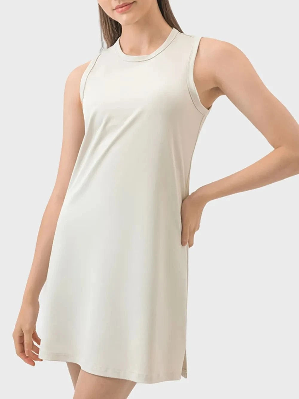 Millennia Round Neck Sleeveless Active Dress - ShalayeFashion