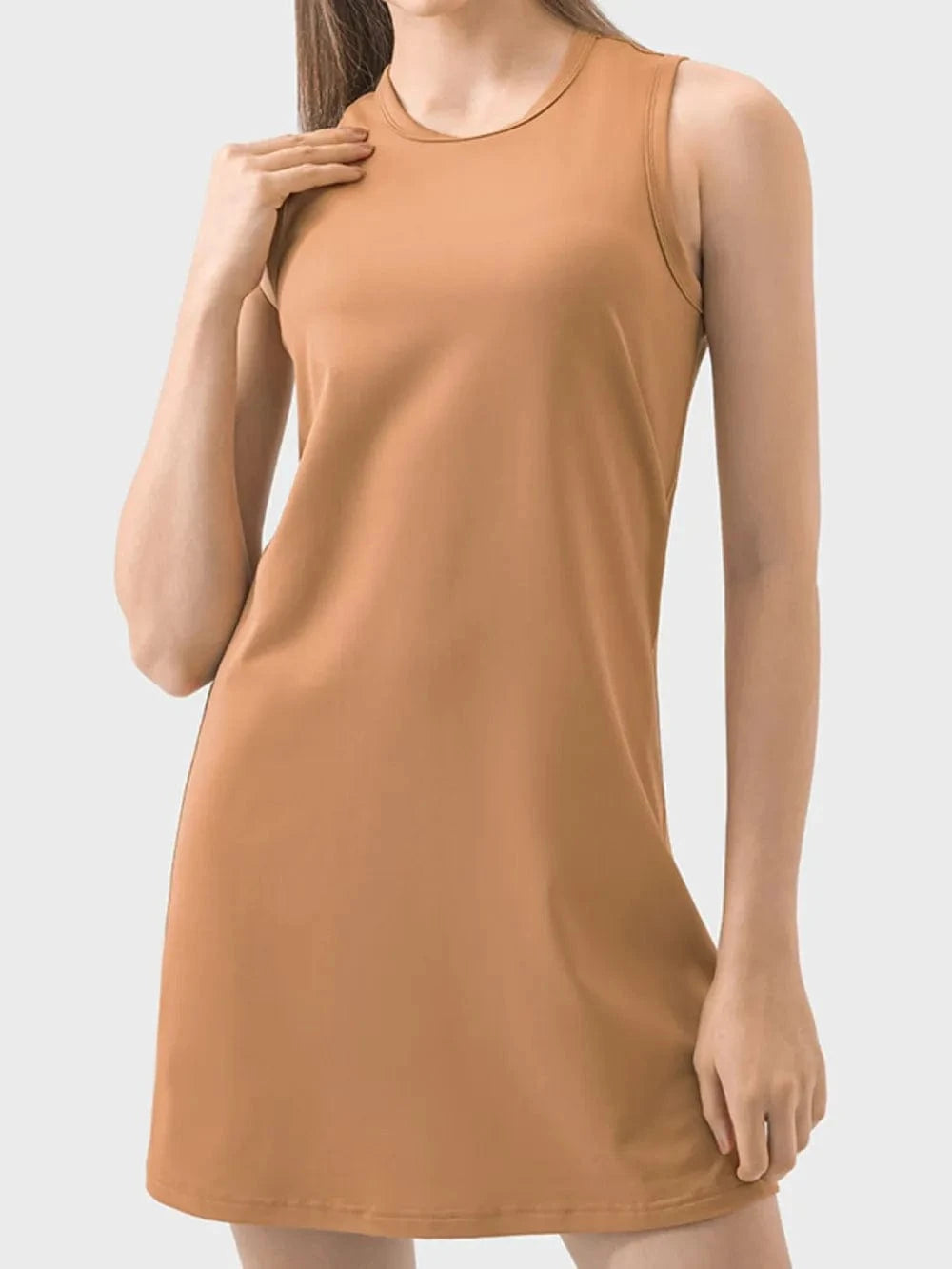 Millennia Round Neck Sleeveless Active Dress - ShalayeFashion