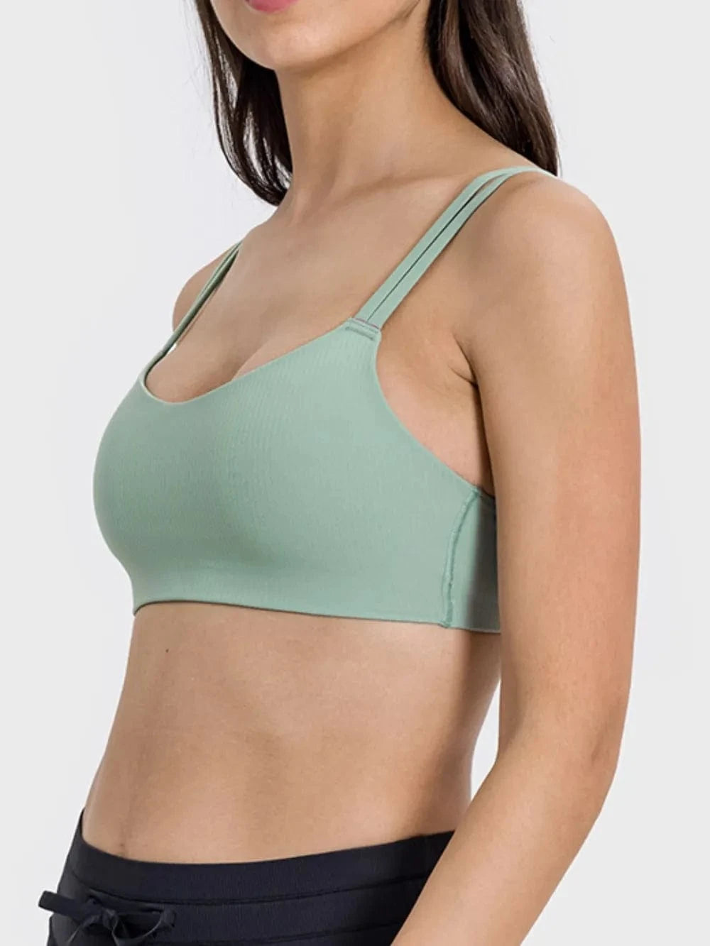 Millennia Scoop Neck Double Strap Active Cami - ShalayeFashion