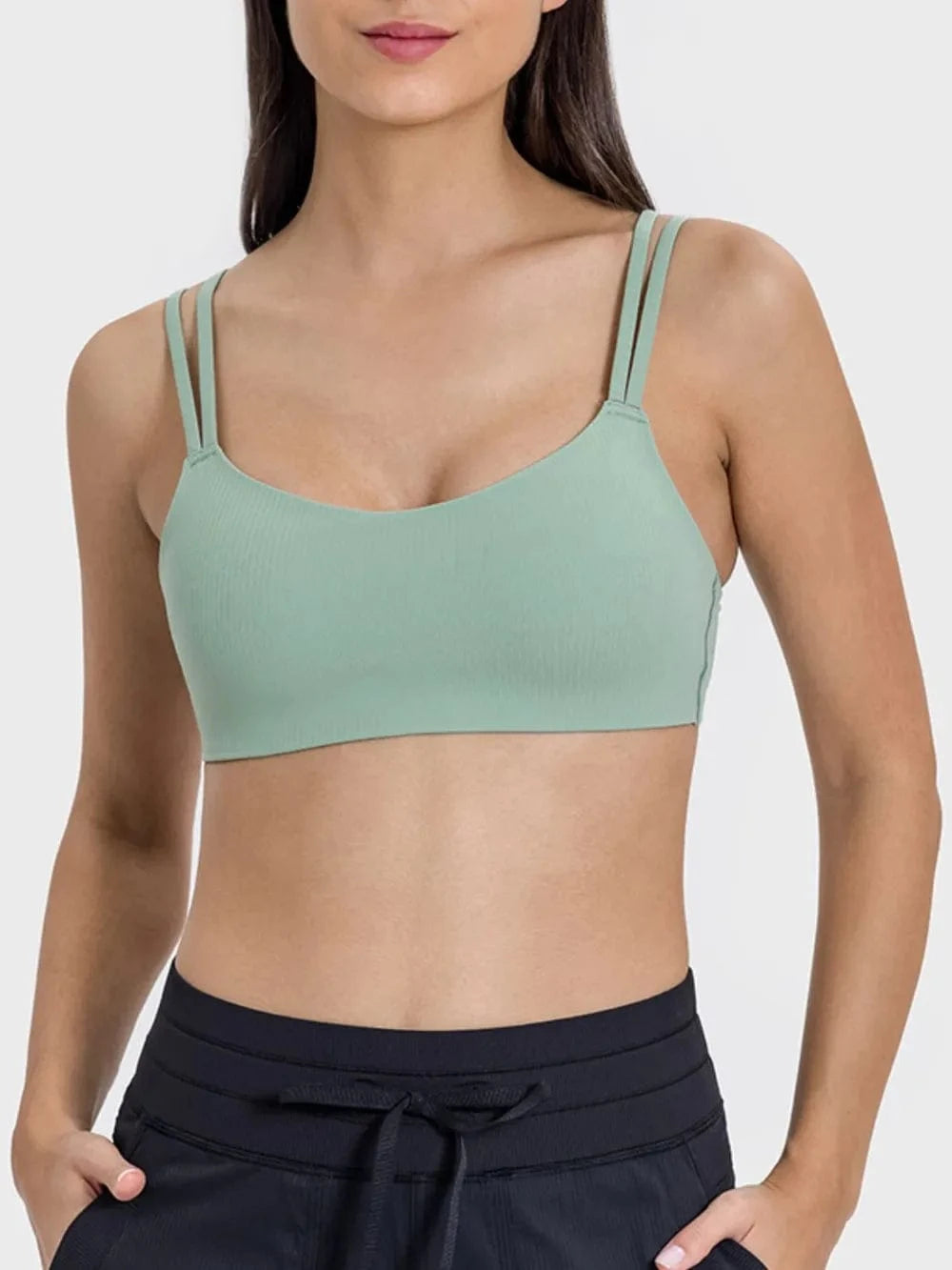 Millennia Scoop Neck Double Strap Active Cami - ShalayeFashion