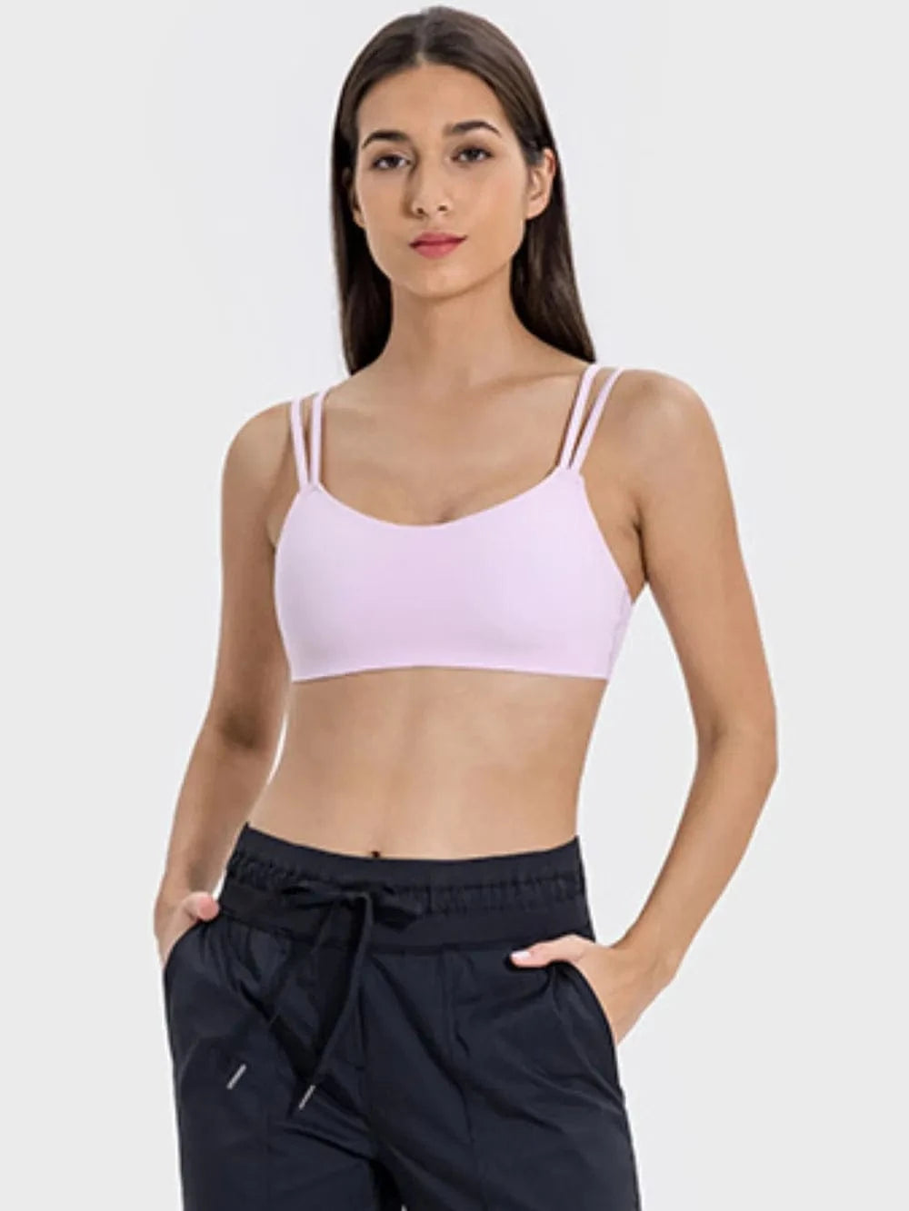 Millennia Scoop Neck Double Strap Active Cami - ShalayeFashion