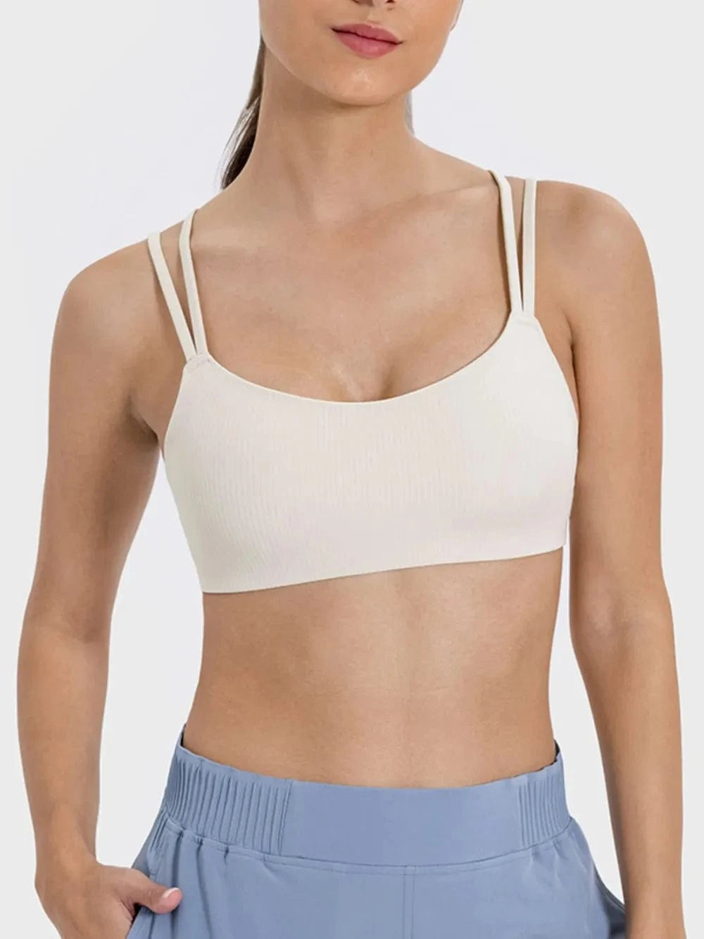 Millennia Scoop Neck Double Strap Active Cami - ShalayeFashion