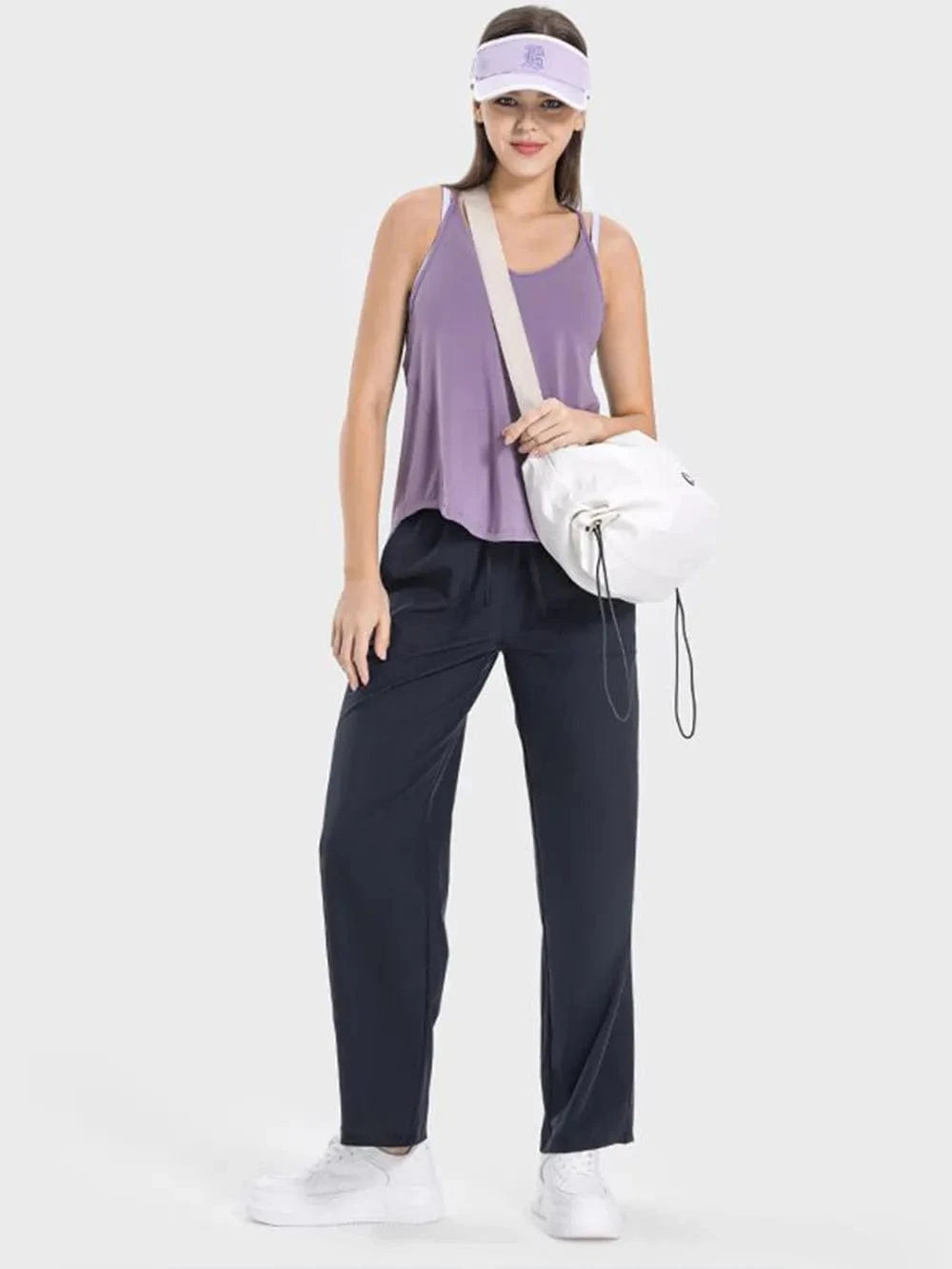 Millennia Slit Spaghetti Strap Scoop Neck Active Cami - ShalayeFashion