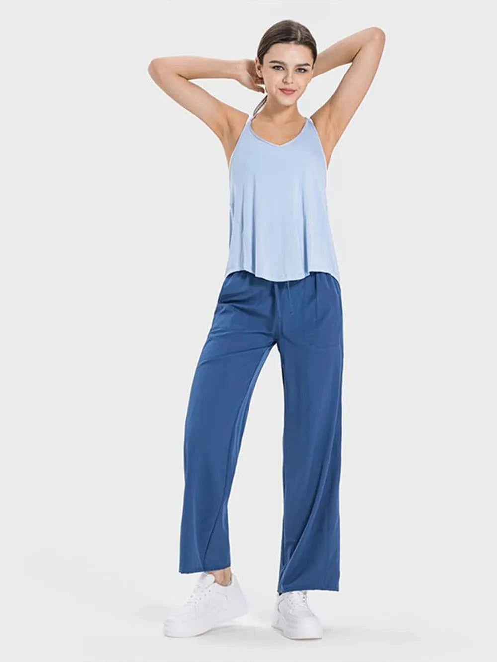 Millennia Slit Spaghetti Strap Scoop Neck Active Cami - ShalayeFashion
