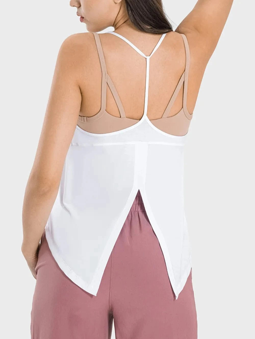Millennia Slit Spaghetti Strap Scoop Neck Active Cami - ShalayeFashion