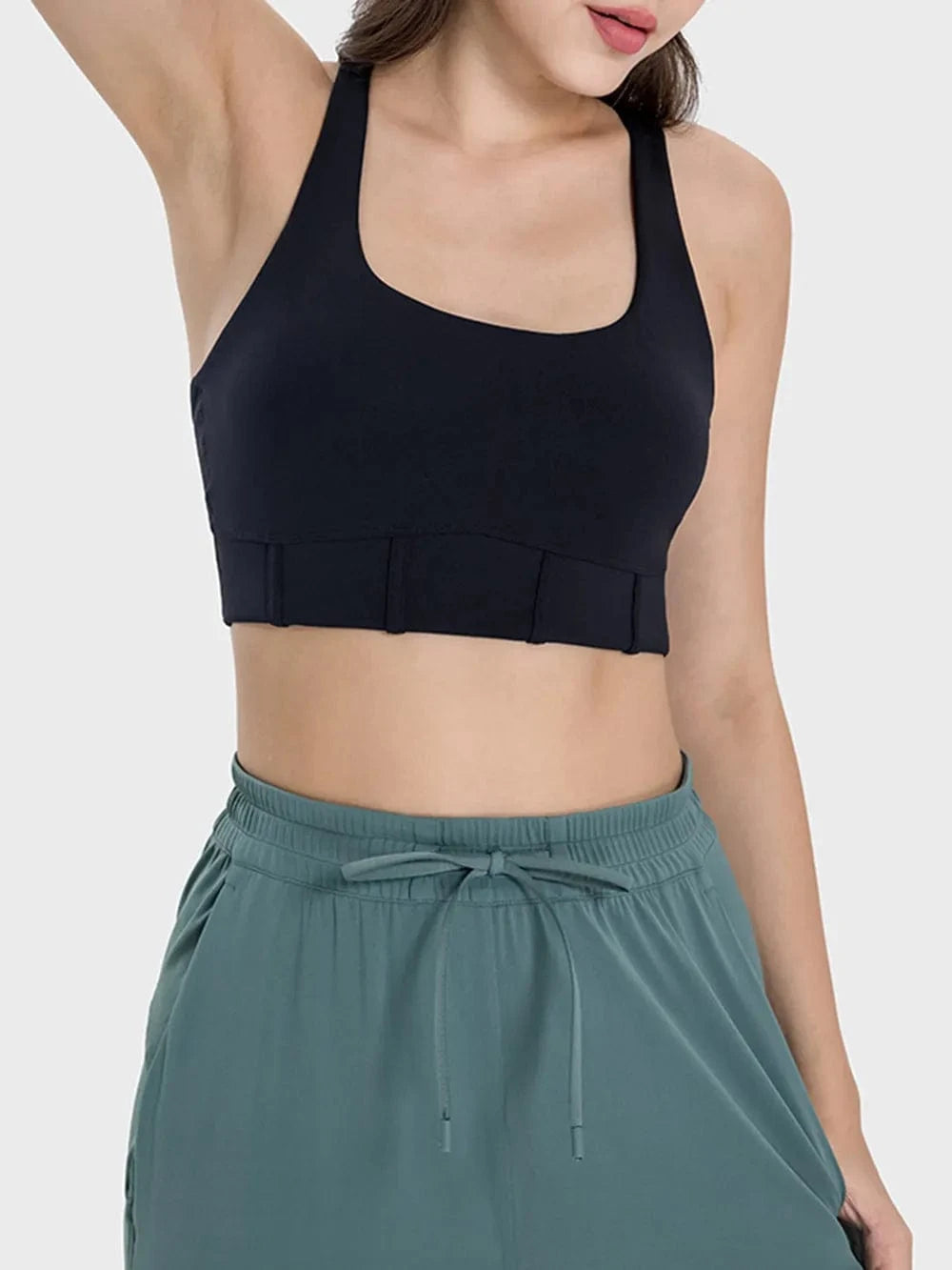 Millennia Square Neck Wide Strap Active Tank - ShalayeFashion