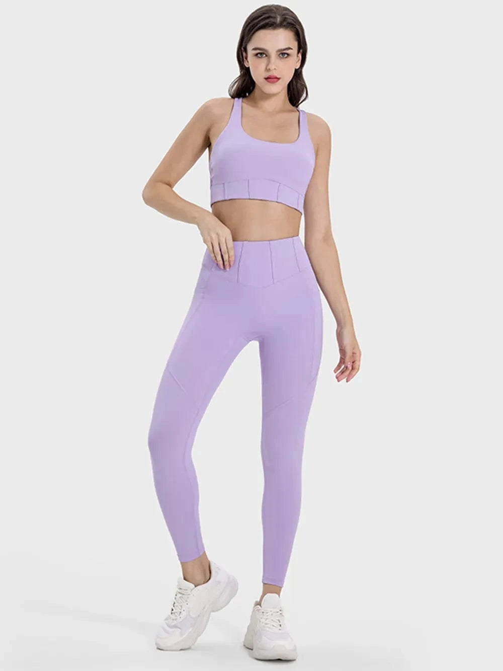 Millennia Square Neck Wide Strap Active Tank - ShalayeFashion