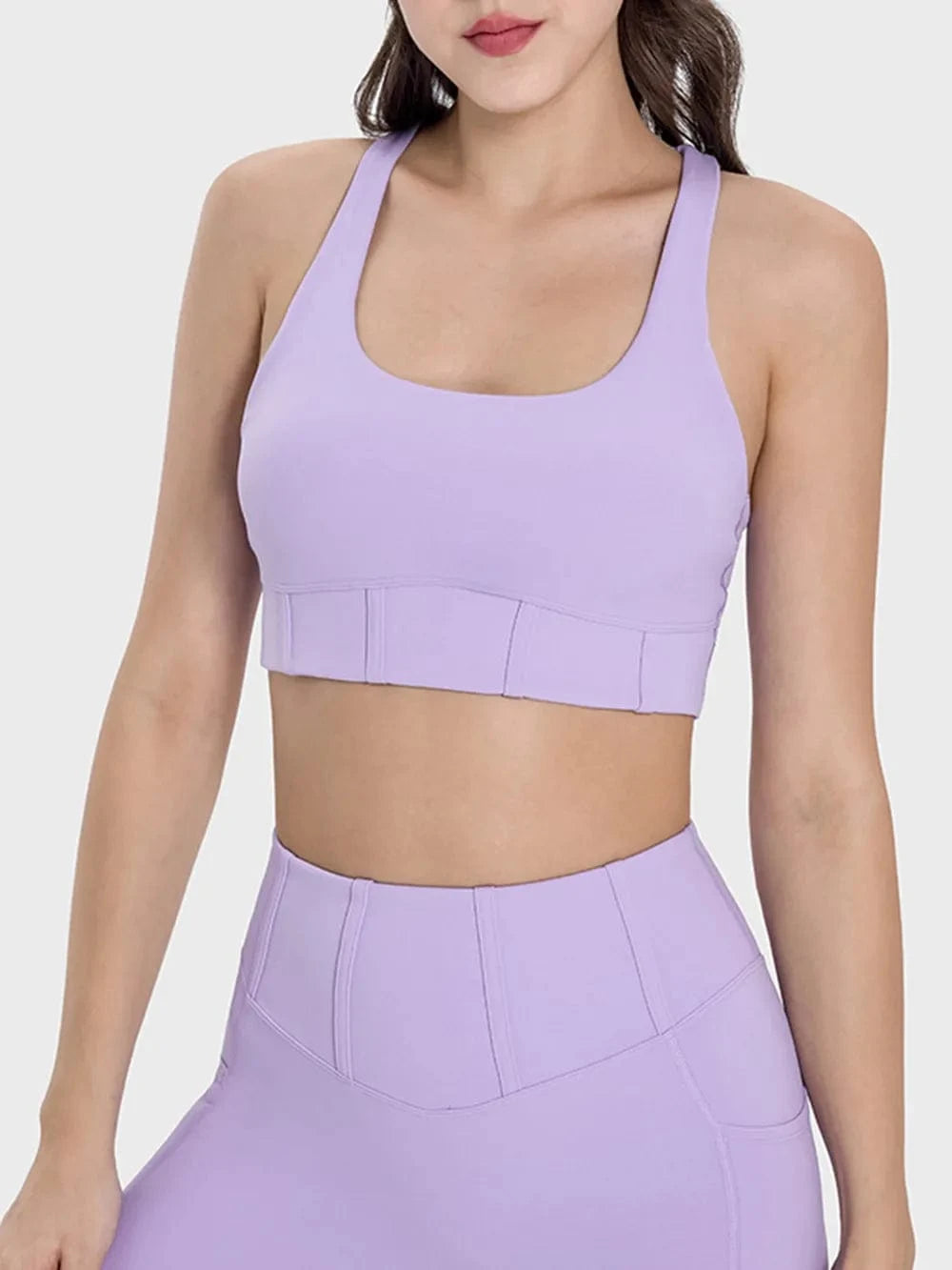 Millennia Square Neck Wide Strap Active Tank - ShalayeFashion