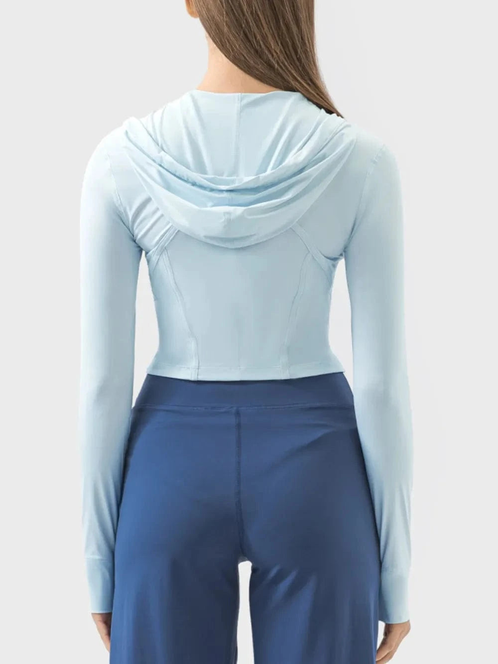Millennia Zip Up Hooded Long Sleeve Active Outerwear - ShalayeFashion