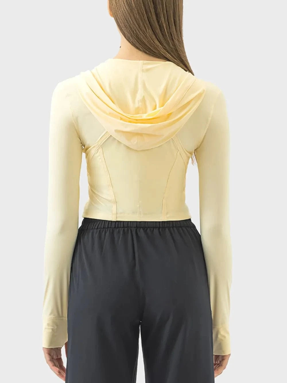 Millennia Zip Up Hooded Long Sleeve Active Outerwear - ShalayeFashion