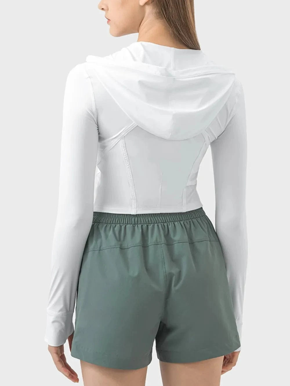 Millennia Zip Up Hooded Long Sleeve Active Outerwear - ShalayeFashion
