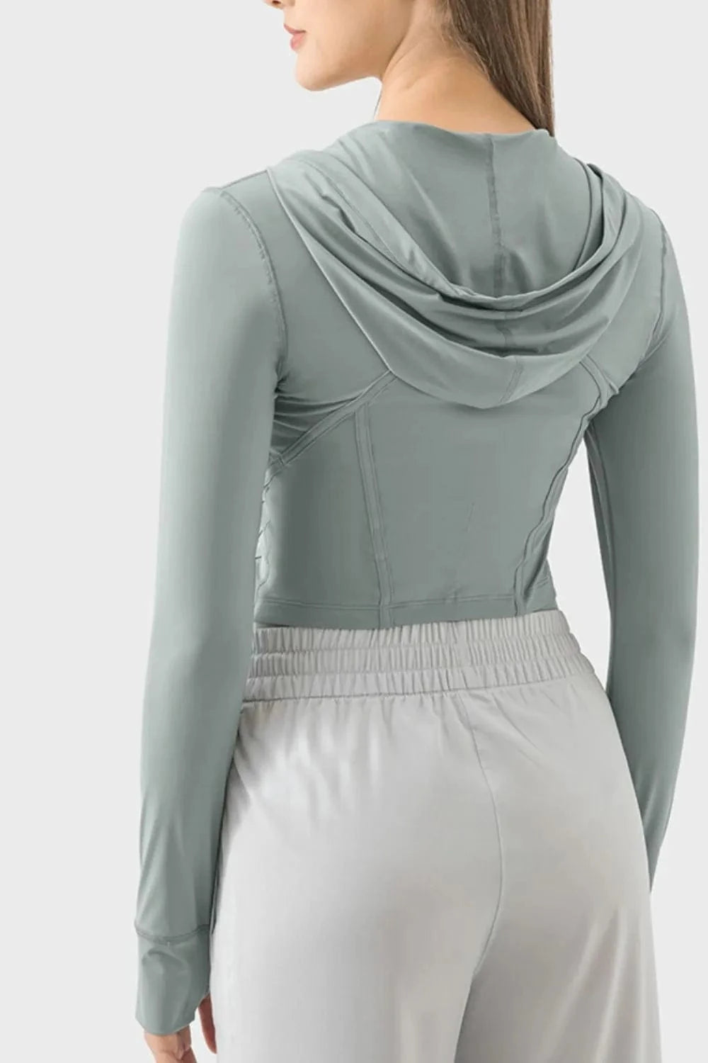 Millennia Zip Up Hooded Long Sleeve Active Outerwear - ShalayeFashion