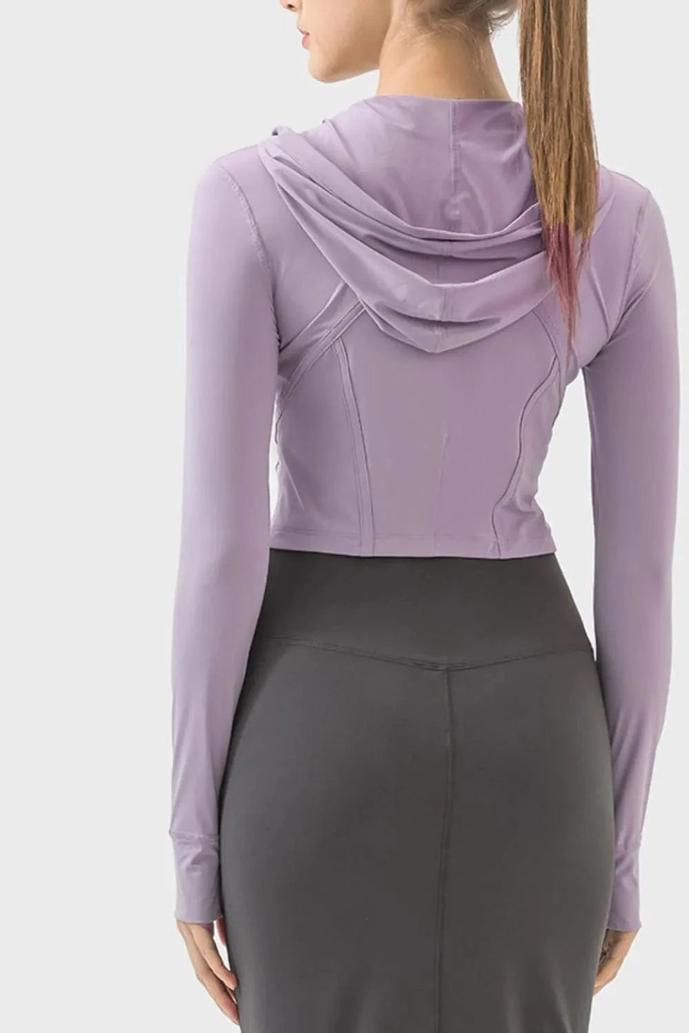 Millennia Zip Up Hooded Long Sleeve Active Outerwear - ShalayeFashion