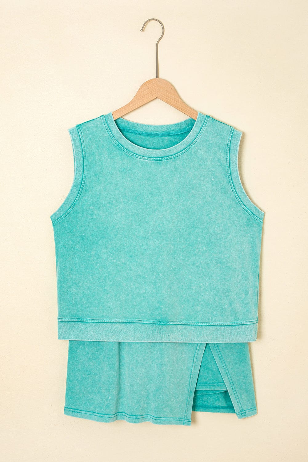 Mint Green Mineral Wash Tank & Skirt - ShalayeFashion