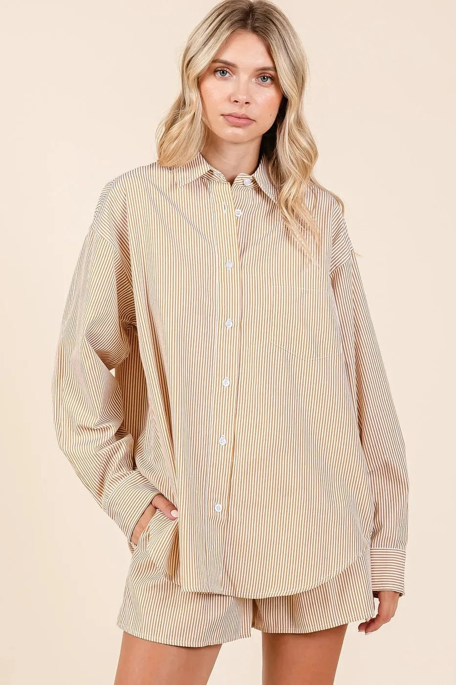 Mittoshop Striped Shirt and Shorts Set - ShalayeFashion