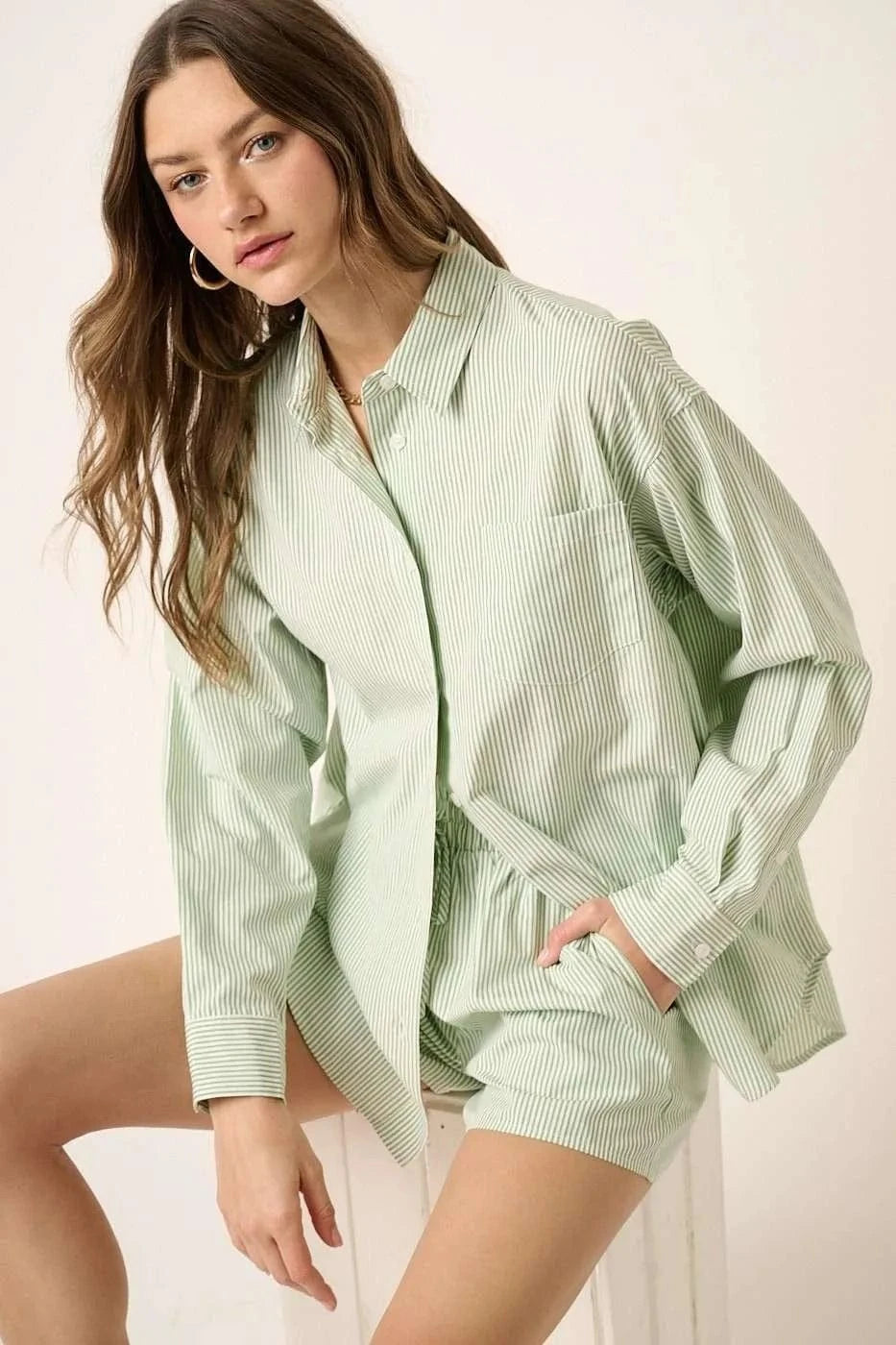 Mittoshop Striped Shirt and Shorts Set - ShalayeFashion