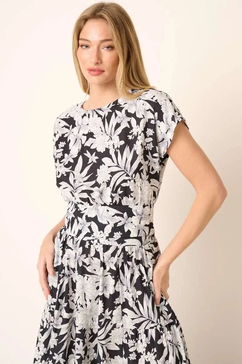 Mittoshop Tropical Print Top and Skirt Set - ShalayeFashion