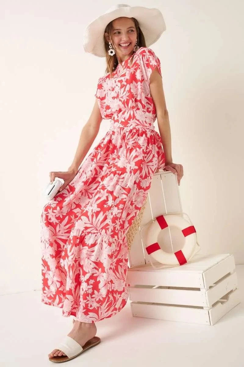 Mittoshop Tropical Print Top and Skirt Set - ShalayeFashion
