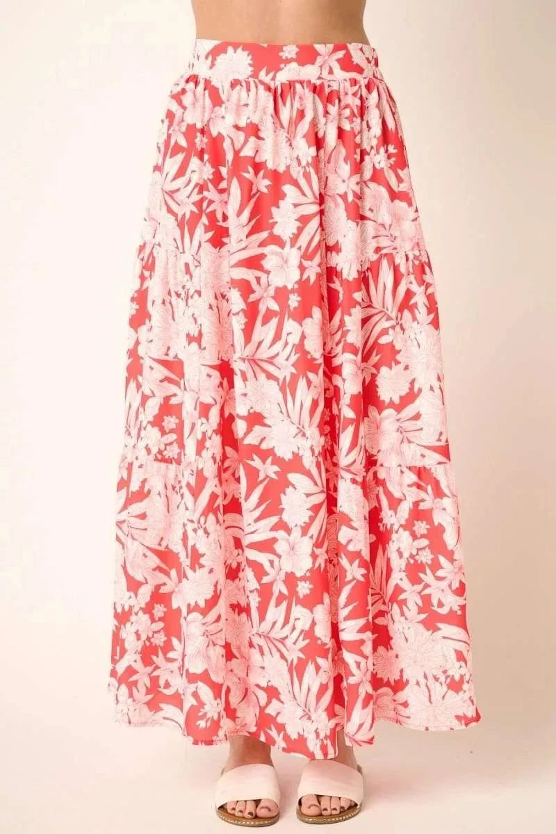 Mittoshop Tropical Print Top and Skirt Set - ShalayeFashion