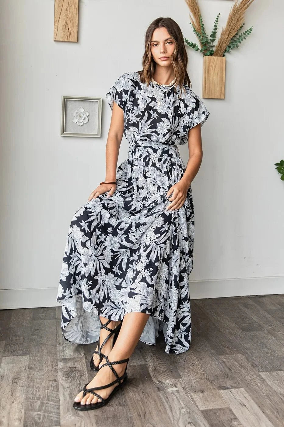 Mittoshop Tropical Print Top and Skirt Set - ShalayeFashion
