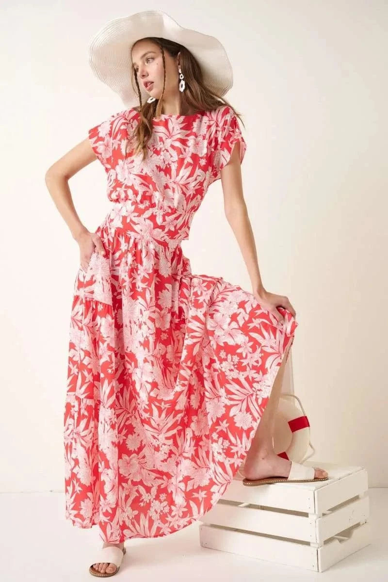 Mittoshop Tropical Print Top and Skirt Set - ShalayeFashion