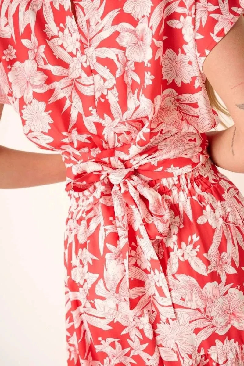 Mittoshop Tropical Print Top and Skirt Set - ShalayeFashion