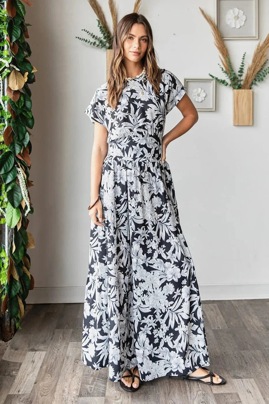 Mittoshop Tropical Print Top and Skirt Set - ShalayeFashion
