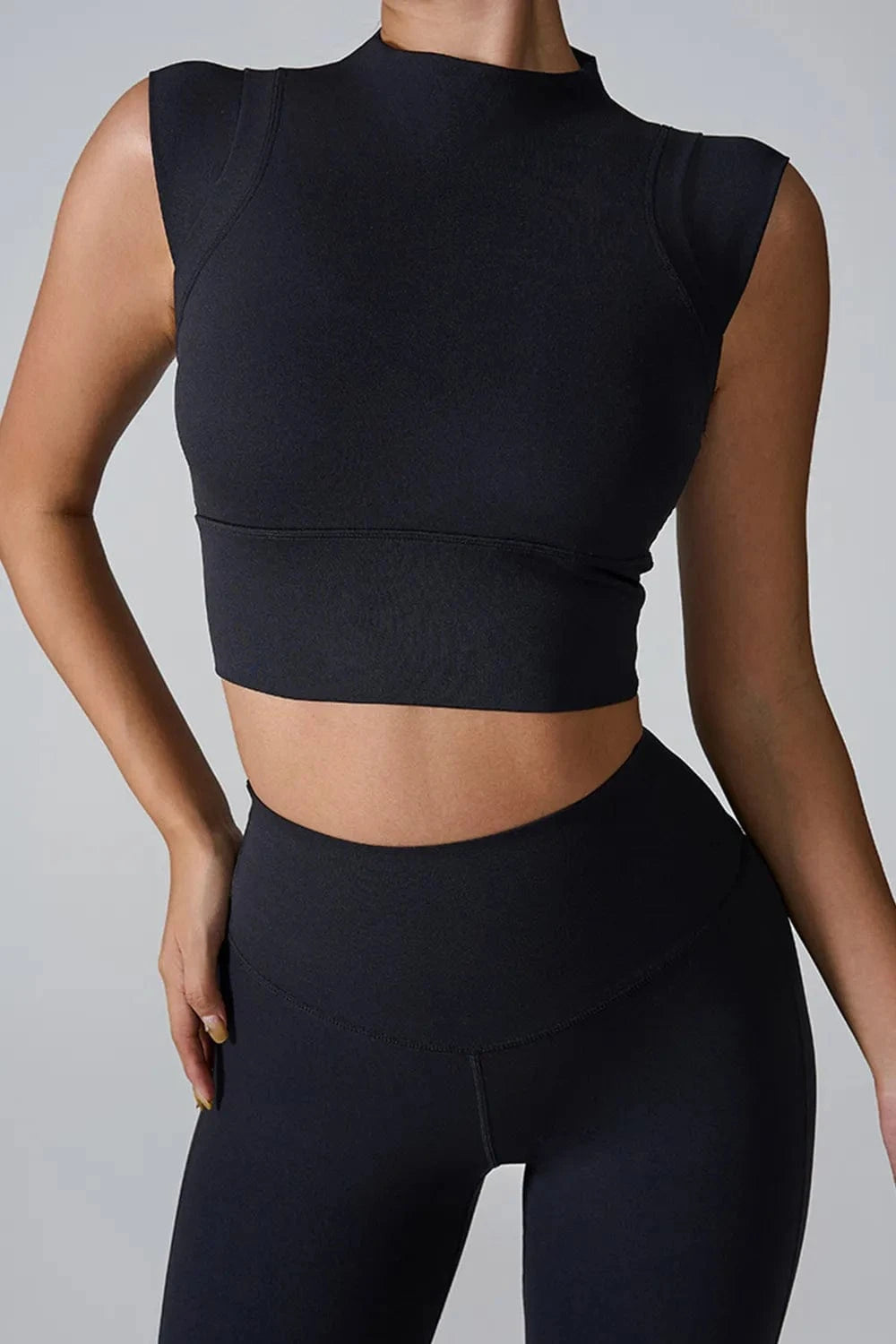 Mock Neck Active Tank - ShalayeFashion