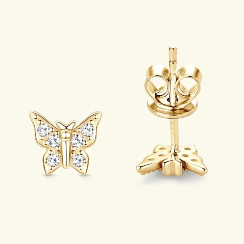 Moissanite 925 Sterling Silver Butterfly Stud Earrings - ShalayeFashion