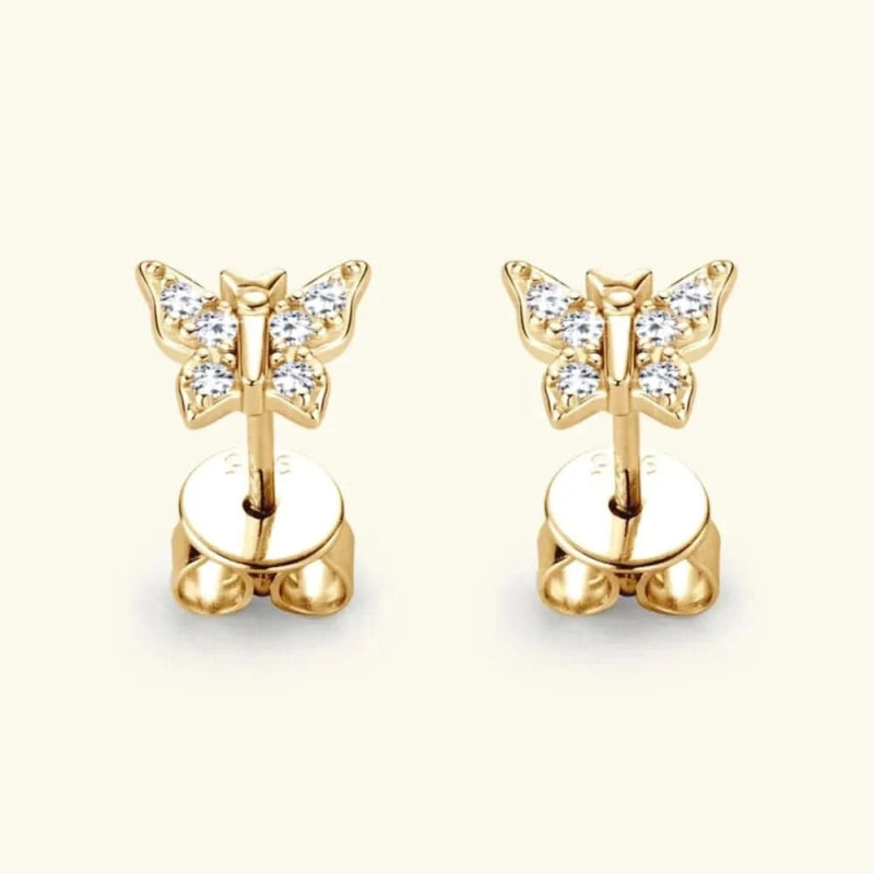 Moissanite 925 Sterling Silver Butterfly Stud Earrings - ShalayeFashion