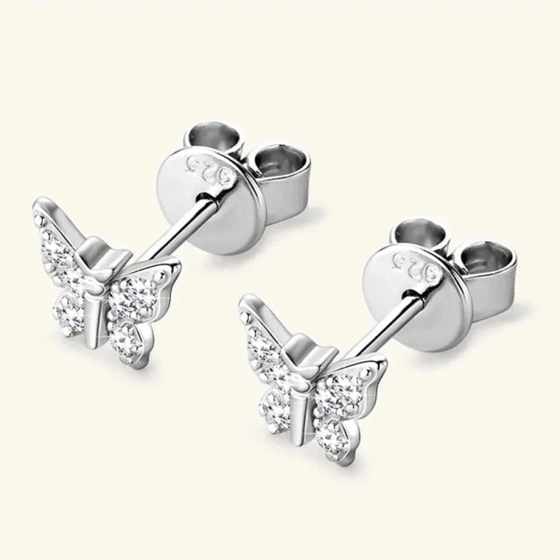 Moissanite 925 Sterling Silver Butterfly Stud Earrings - ShalayeFashion