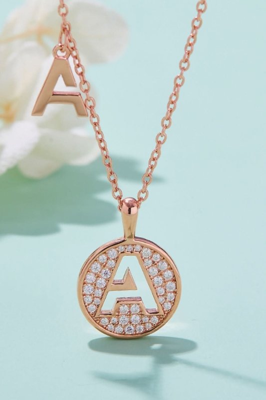 Moissanite A to J Pendant Necklace - ShalayeFashion