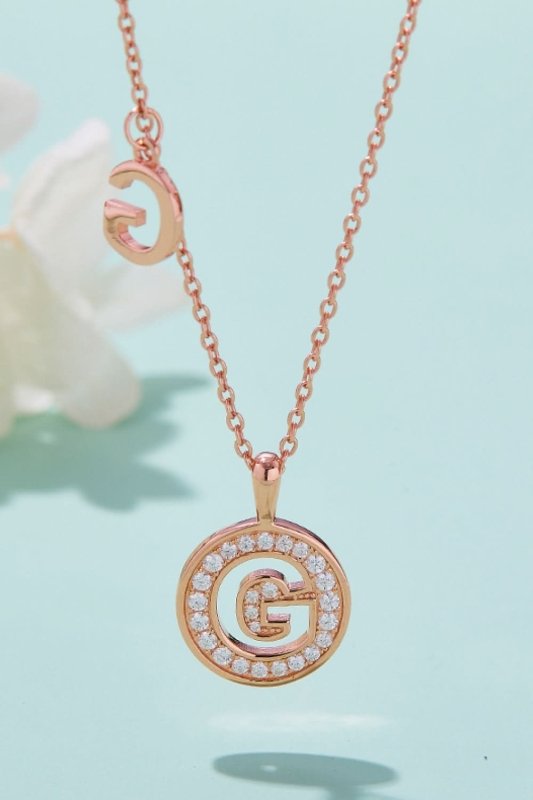 Moissanite A to J Pendant Necklace - ShalayeFashion
