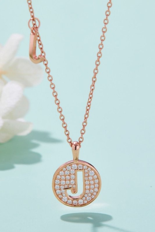 Moissanite A to J Pendant Necklace - ShalayeFashion
