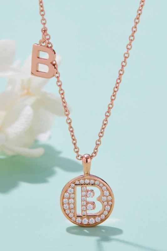 Moissanite A to J Pendant Necklace - ShalayeFashion