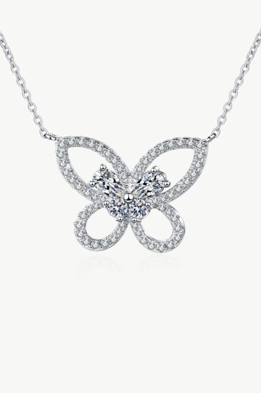 Moissanite Butterfly Pendant Necklace - ShalayeFashion