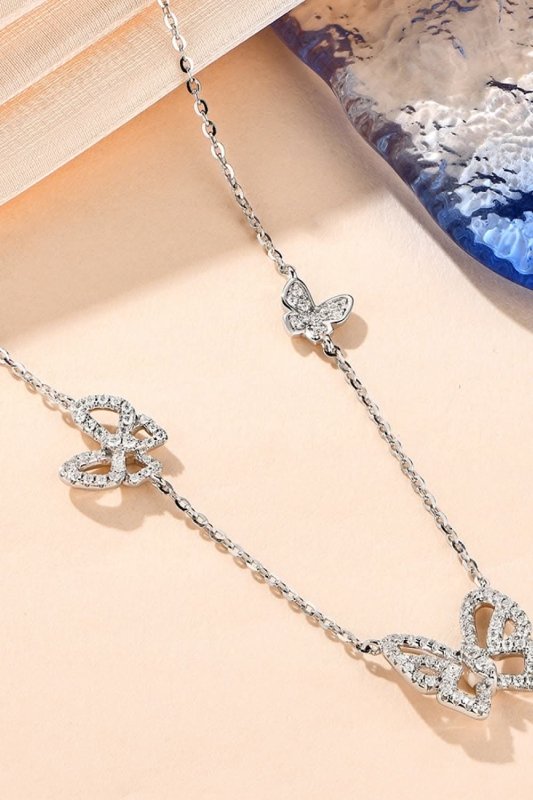 Moissanite Butterfly Shape Necklace - ShalayeFashion
