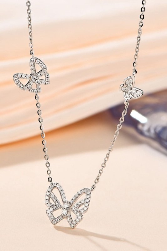 Moissanite Butterfly Shape Necklace - ShalayeFashion