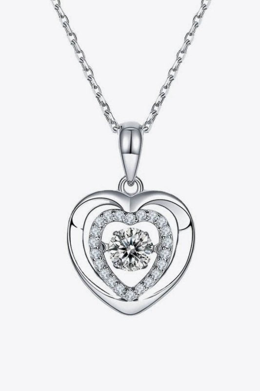 Moissanite Heart Pendant Necklace - ShalayeFashion